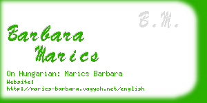 barbara marics business card